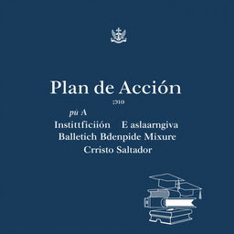 A formal cover design for a report titled "Plan de Acción para la Institución Educativa Básica Regular Privado Mixto Cristo Salvador"