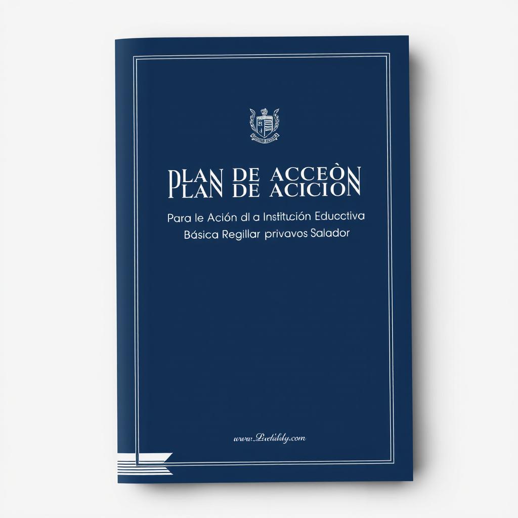 A formal cover design for a report titled "Plan de Acción para la Institución Educativa Básica Regular Privado Mixto Cristo Salvador"