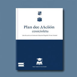 A formal cover design for a report titled "Plan de Acción para la Institución Educativa Básica Regular Privado Mixto Cristo Salvador"