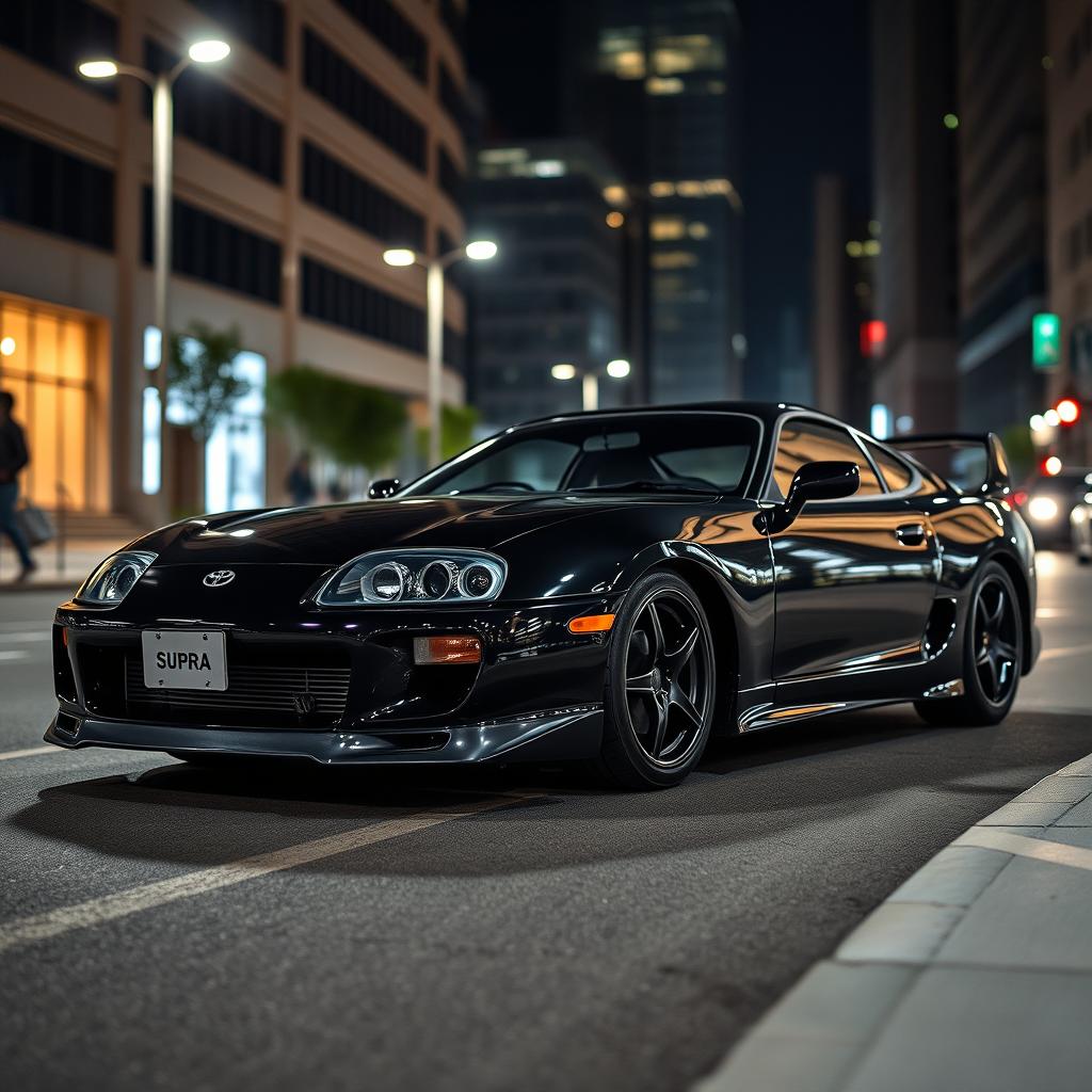 A stunning portrayal of the Toyota Supra MK4, capturing its classic and iconic design in vivid detail