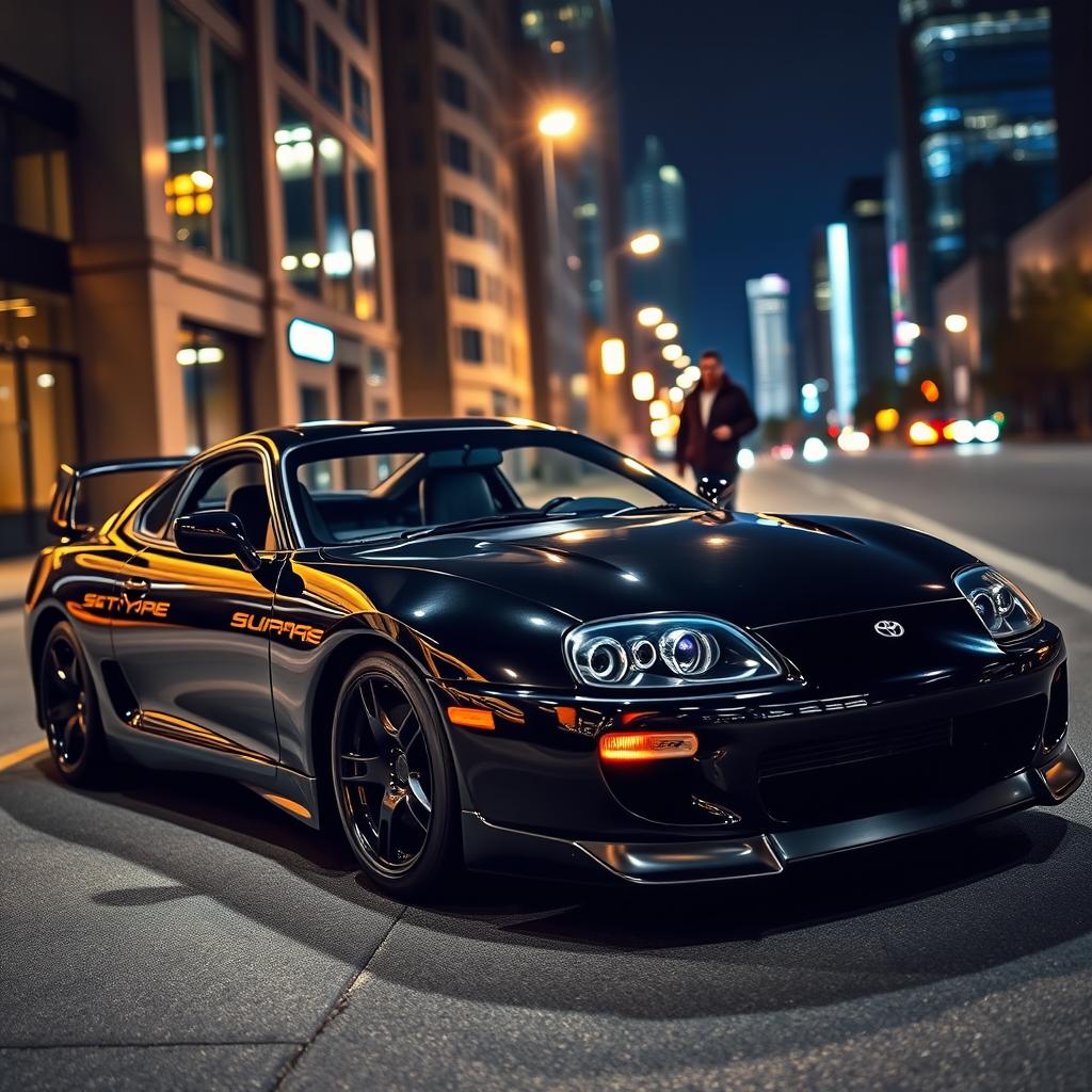 A stunning portrayal of the Toyota Supra MK4, capturing its classic and iconic design in vivid detail