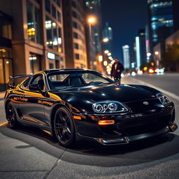 A stunning portrayal of the Toyota Supra MK4, capturing its classic and iconic design in vivid detail