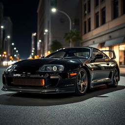 A stunning portrayal of the Toyota Supra MK4, capturing its classic and iconic design in vivid detail