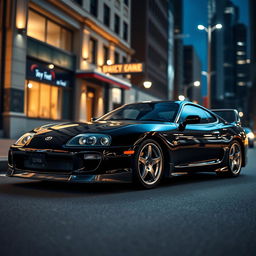 A stunning portrayal of the Toyota Supra MK4, capturing its classic and iconic design in vivid detail