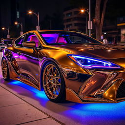 A Toyota car with a luxurious and over-the-top custom design