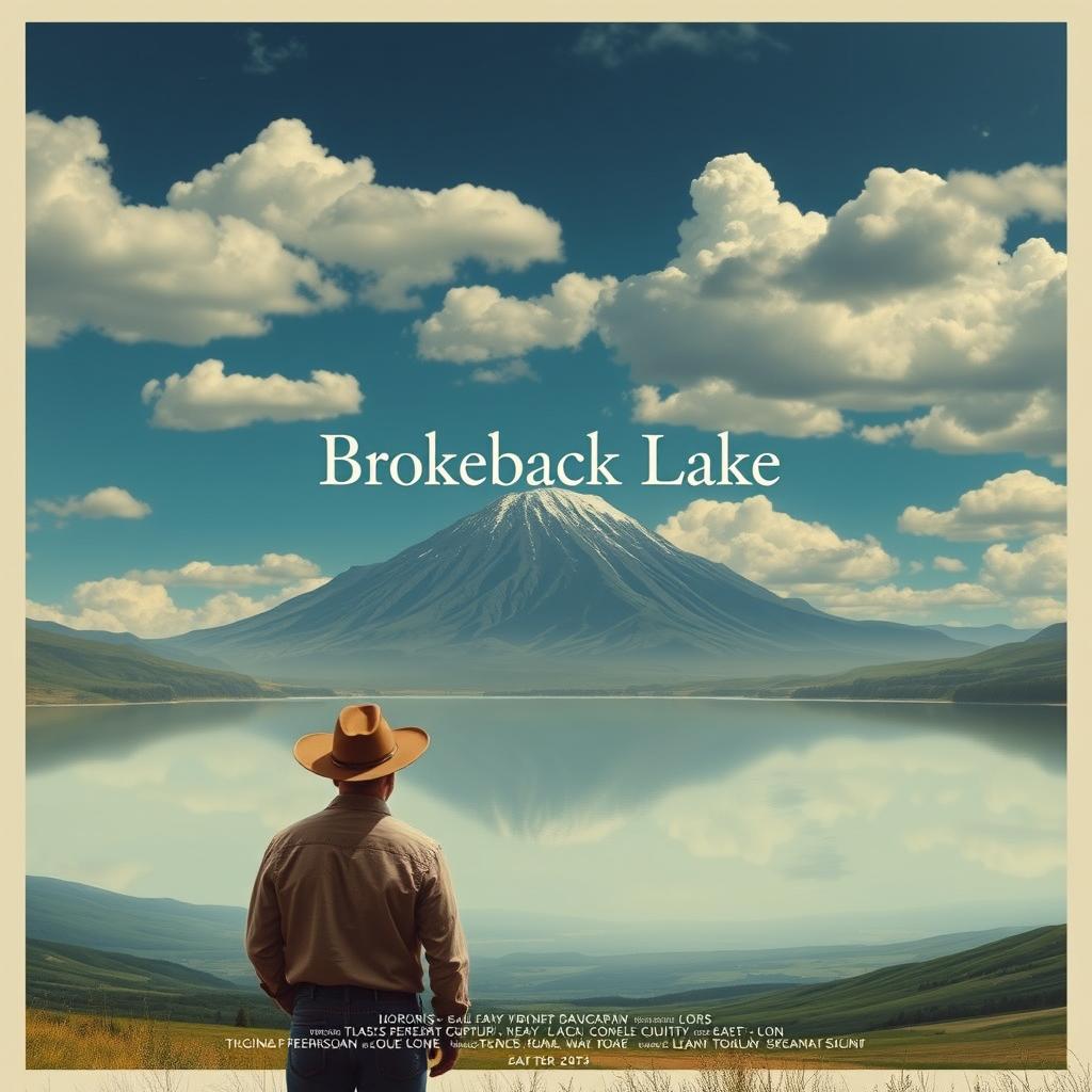 A movie poster inspired by 'Brokeback Mountain', titled 'Brokeback Lake'