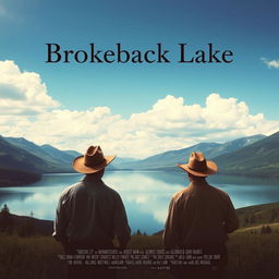 A movie poster inspired by 'Brokeback Mountain', titled 'Brokeback Lake'