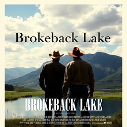 A movie poster inspired by 'Brokeback Mountain', titled 'Brokeback Lake'