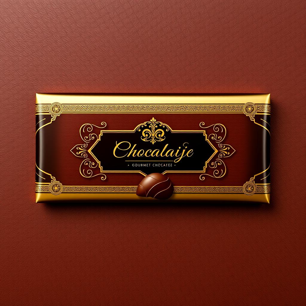 A beautifully designed chocolate package, showcasing rich and luxurious aesthetics