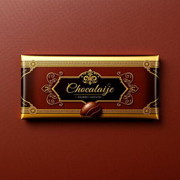 A beautifully designed chocolate package, showcasing rich and luxurious aesthetics