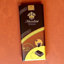 A beautifully designed chocolate package, showcasing rich and luxurious aesthetics