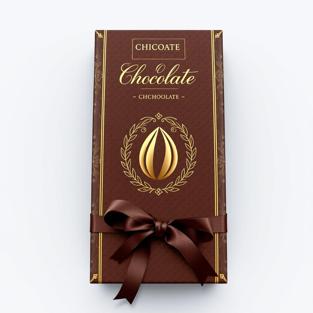 A luxurious and elegant chocolate package design that captures the richness and indulgence of fine chocolate