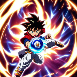 Anime-style profile picture featuring an ultimate Beyblade spinning with immense speed and power against a background of sparks and energy waves.