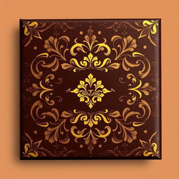 A luxurious chocolate package design, featuring a rich and ornate pattern