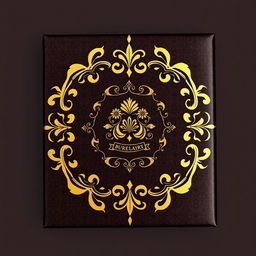 A luxurious chocolate package design, featuring a rich and ornate pattern