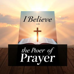 A powerful and inspiring book cover design with the theme 'I Believe in the Power of Prayer'