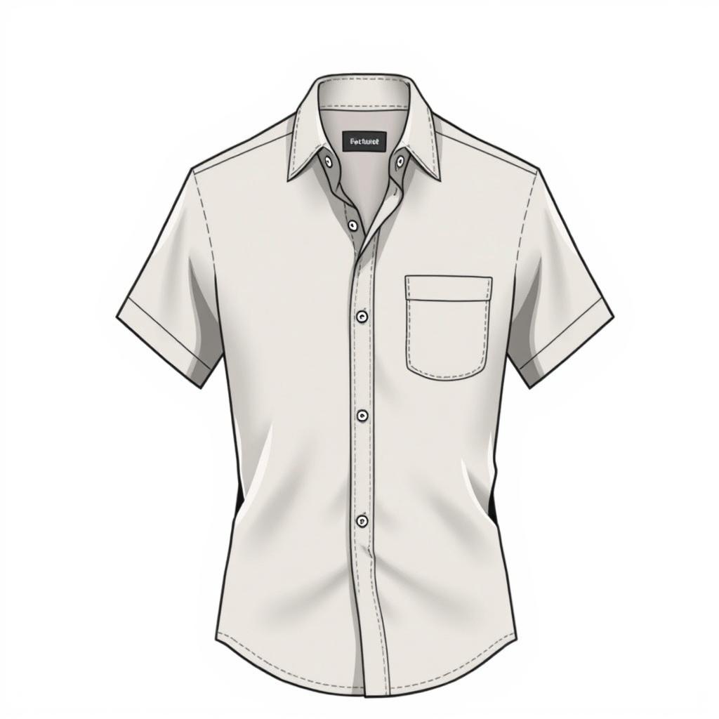 Design of a trendy, short-sleeved work shirt, combining a casual and professional look