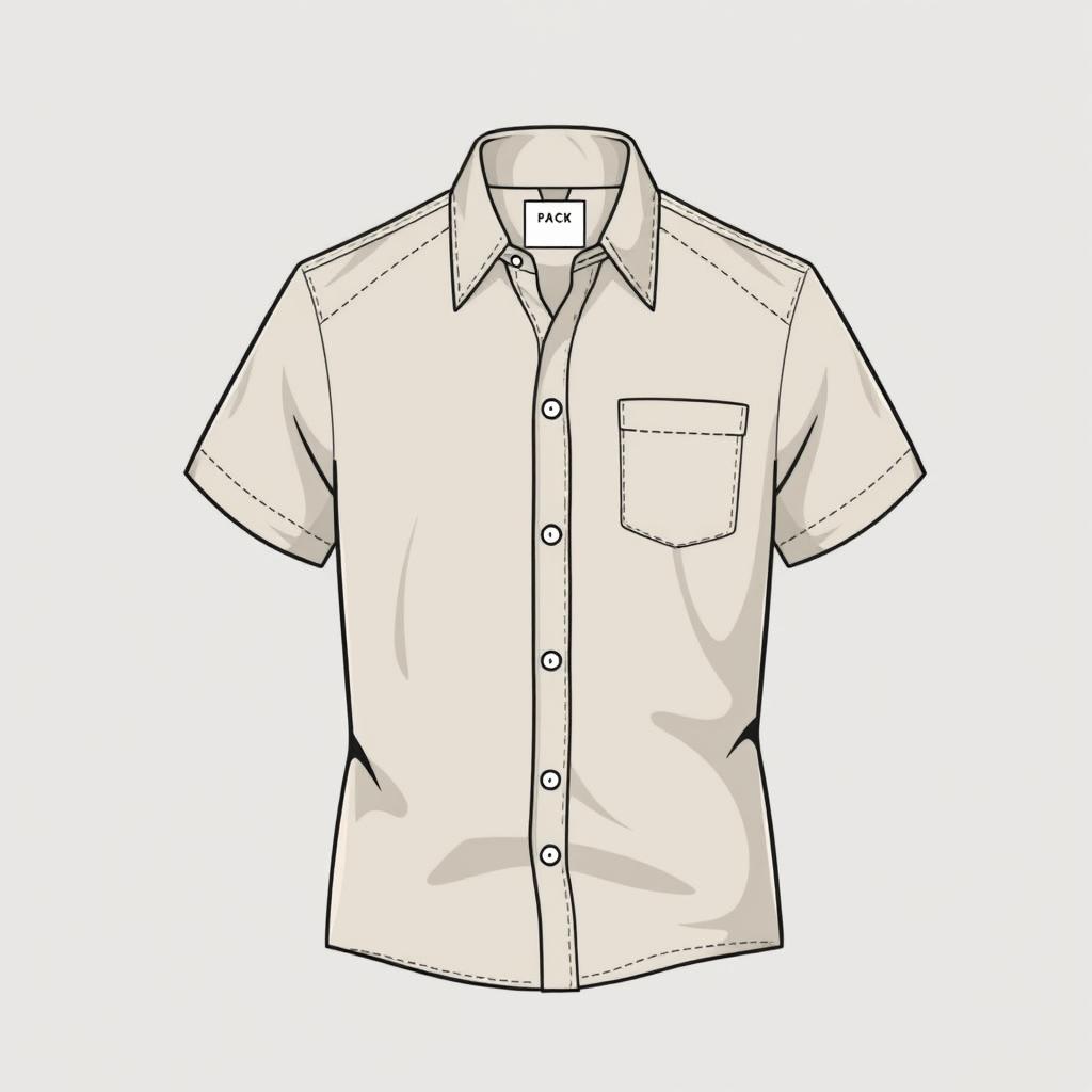 Design of a trendy, short-sleeved work shirt, combining a casual and professional look