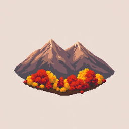 A serene autumn landscape within a compact 32x32 pixel space