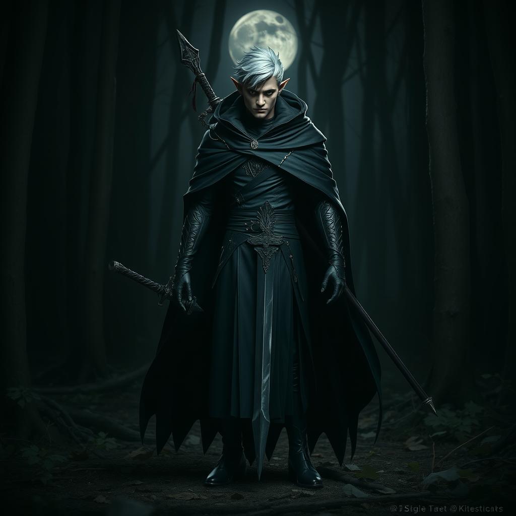 A mysterious elf dressed entirely in black