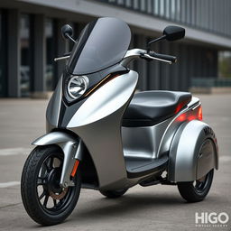 A sleek 200cc forced-air-cooled tricycle inspired by the design of the HIGO