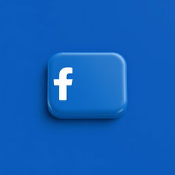 High-quality realistic rendering of the official Facebook icon, featuring the classic lowercase white 'f' on a bright blue background, with a glossy finish and subtle drop shadow to create a modern digital appearance