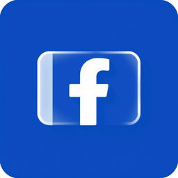 High-quality realistic rendering of the official Facebook icon, featuring the classic lowercase white 'f' on a bright blue background, with a glossy finish and subtle drop shadow to create a modern digital appearance