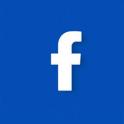 High-quality realistic rendering of the official Facebook icon, featuring the classic lowercase white 'f' on a bright blue background, with a glossy finish and subtle drop shadow to create a modern digital appearance