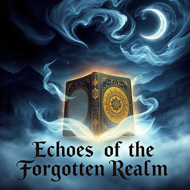 Create a captivating book cover titled 'Echoes of the Forgotten Realm'