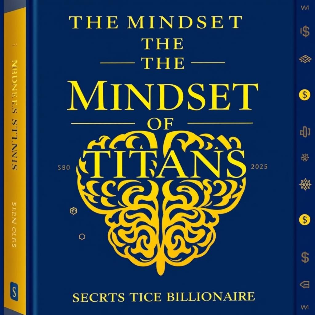 A cover design for a book titled "The Mindset of Business Titans: Secrets from Zero to Billionaire"