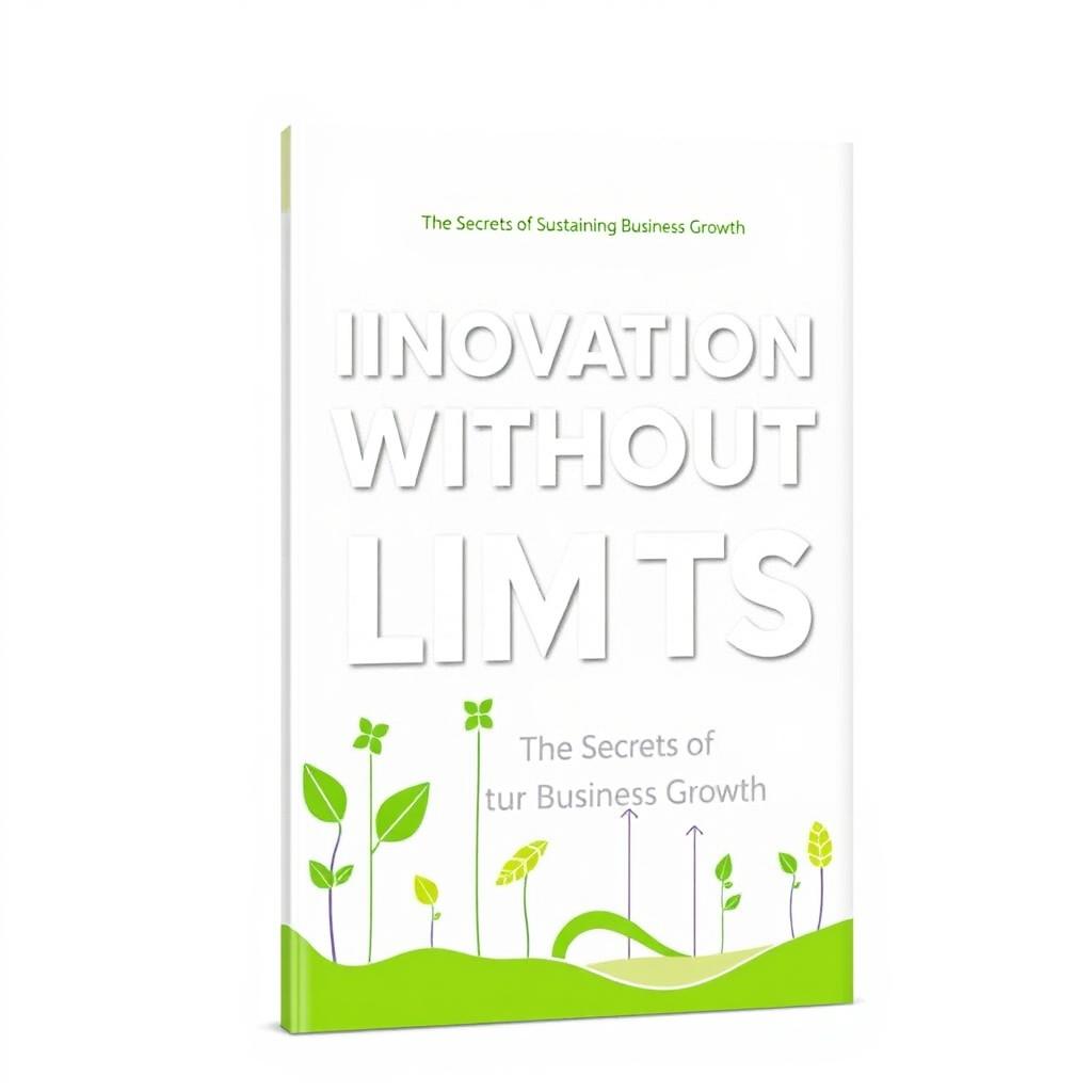 A vibrant and modern cover design titled 'Innovation Without Limits: The Secrets of Sustaining Business Growth'