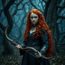 Princess Merida in a live-action dark fantasy setting