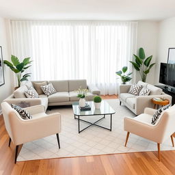 Modern living room with updated furnishings