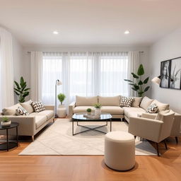 Modern living room with updated furnishings