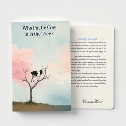 A journal cover titled "Who Put the Cow in the Tree?" inspired by a surreal dream of unrequited love and ongoing inner dialogue