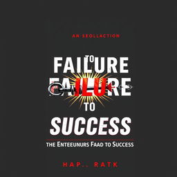 A dynamic and dramatic book cover design for "From Failure to Success: The Entrepreneur's Road to Success