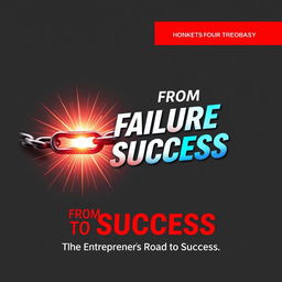 A dynamic and dramatic book cover design for "From Failure to Success: The Entrepreneur's Road to Success