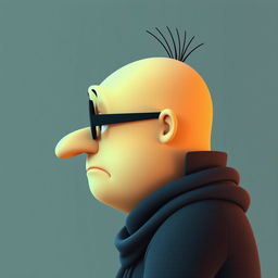 A side profile portrait of Gru from "Despicable Me"