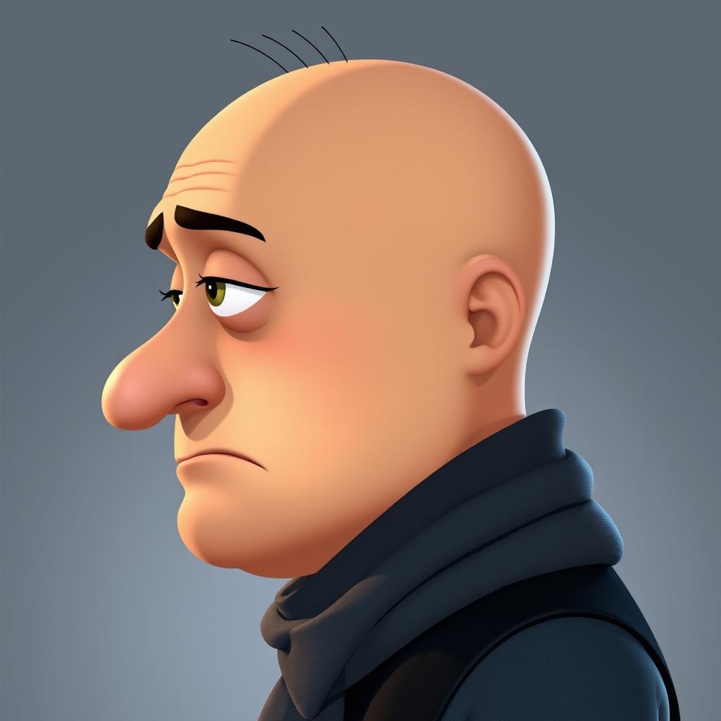 A side profile portrait of Gru from "Despicable Me"