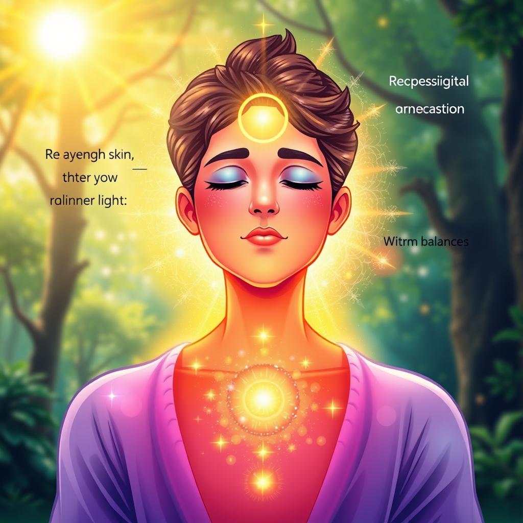 A vibrant and uplifting illustration depicting three physical changes that symbolize spiritual awakening