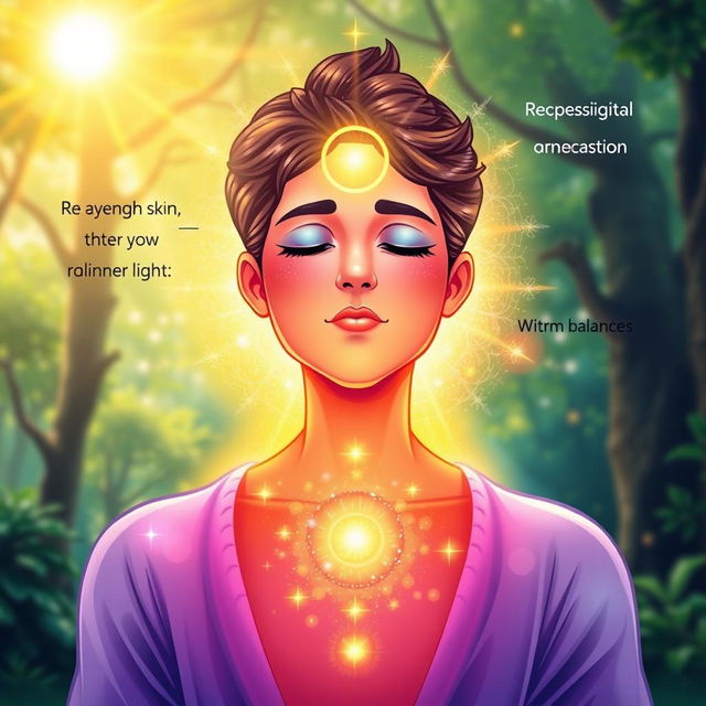 A vibrant and uplifting illustration depicting three physical changes that symbolize spiritual awakening