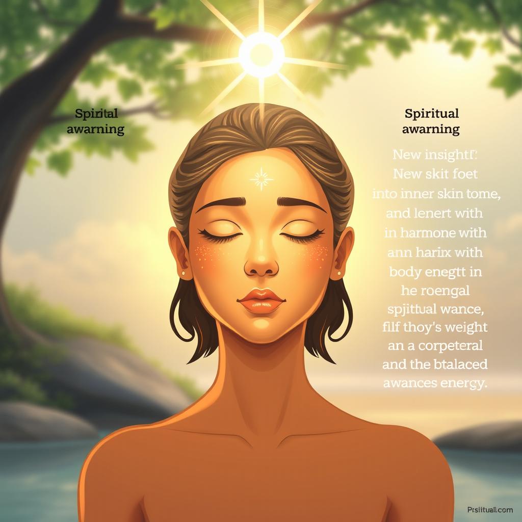 An illuminating illustration depicting three physical changes that reveal spiritual awakening