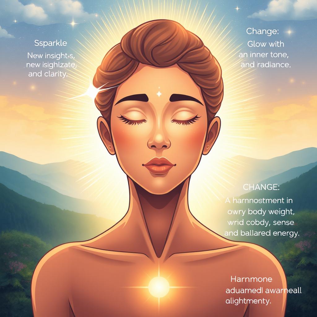 An illuminating illustration depicting three physical changes that reveal spiritual awakening