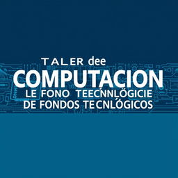 A horizontal banner promoting the 'Taller de Computación de Fondos Tecnológicos'