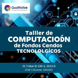 A horizontal banner promoting the 'Taller de Computación de Fondos Tecnológicos'