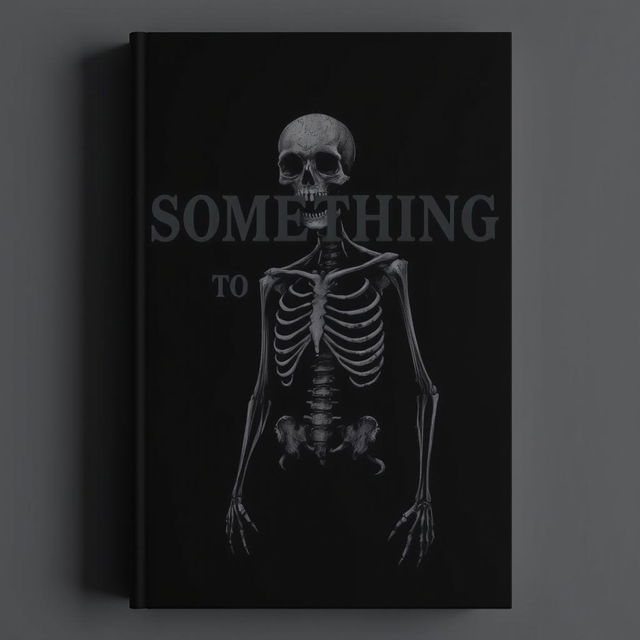 Book cover design for 'Something to Fear', featuring all black letters and a detailed black zombie with missing pieces