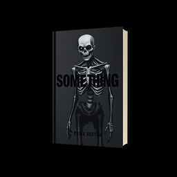 Book cover design for 'Something to Fear', featuring all black letters and a detailed black zombie with missing pieces