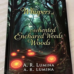 A captivating book cover showcasing a mystical forest with towering ancient trees