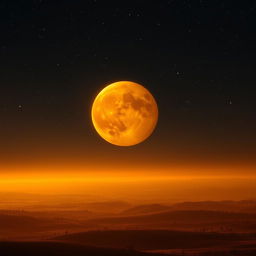 A breathtaking astronomical scene featuring the Super Harvest Moon in all its grandeur, accompanied by a lunar eclipse