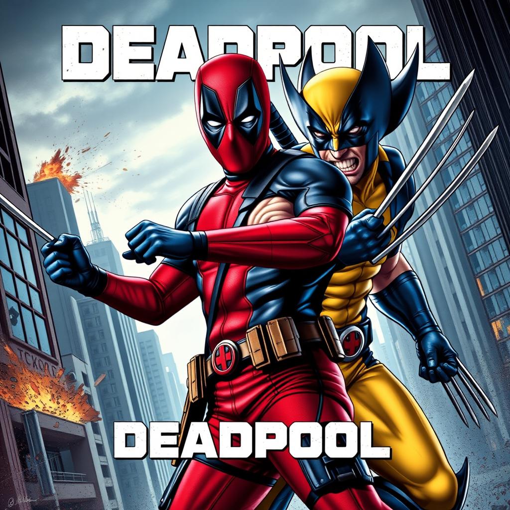 Deadpool and Wolverine in an action-packed movie poster